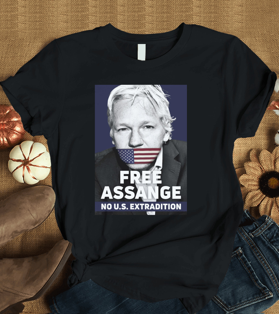 Free Assange No U.S. Extradition American Flag Silence T-Shirt