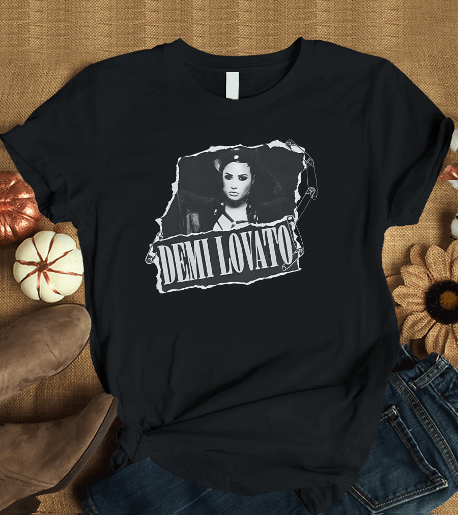 Demi Lovato Ripped Aesthetic with Safety Pins T-Shirt
