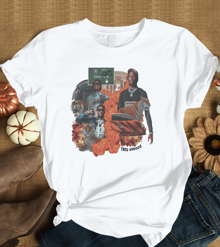 Ace Boogie Tres Amigos Cincinnati Tigers Playoffs T-Shirt