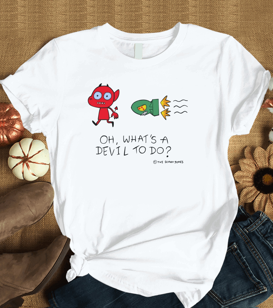 Oh What's A Devil To Do The Scary Jokes Rocket Devil Red Character T-Shirt