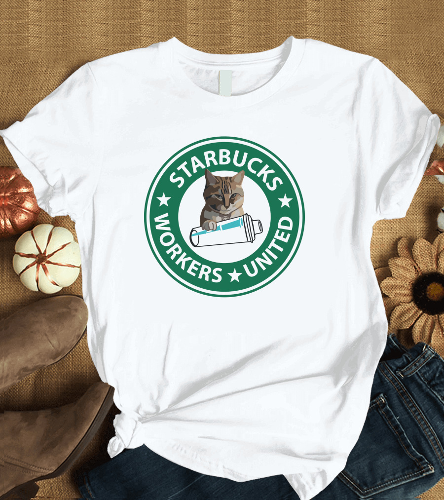 STARBUCKS WORKERS UNITED Cat T-Shirt