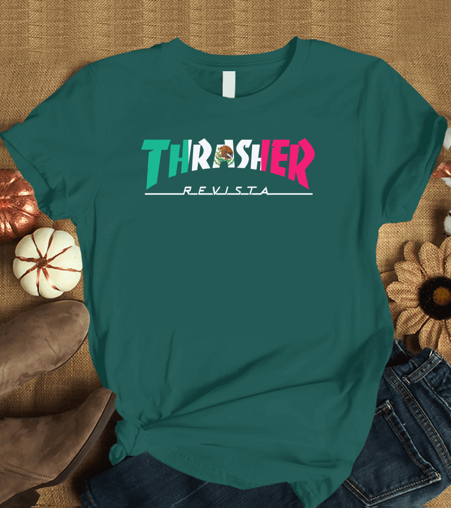 Thrasher Revista Mexican Flag Colors T-Shirt