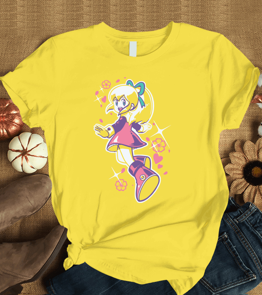 Good Luck Out There Cute Anime Girl with Flowers and Hearts T-Shirt