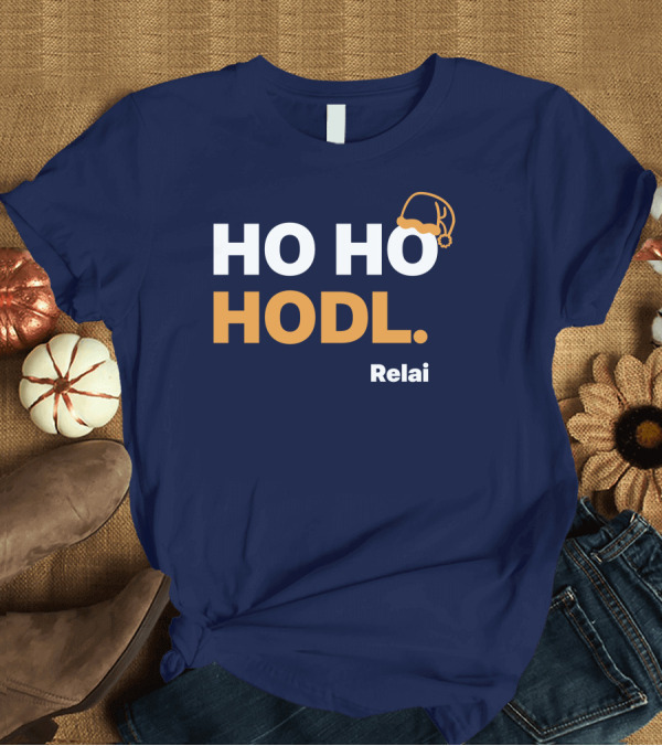 T-Shirt: Ho Ho Hodl Relai Christmas Santa Hat Bitcoin T-Shirt Ho Ho Hodl Relai Christmas Santa Hat Bitcoin T-Shirt