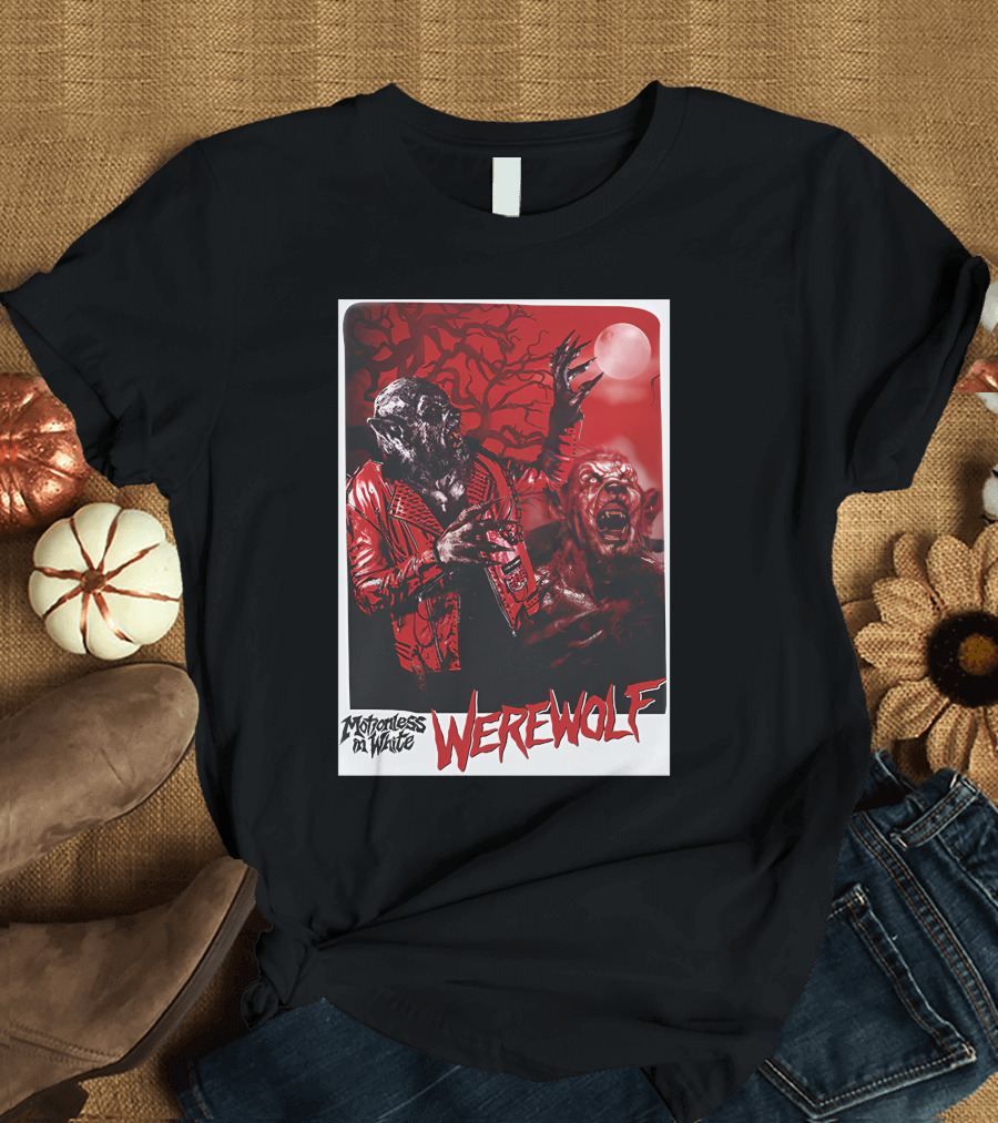 Motionless in White Werewolf Colortest Lurking in the Dark Red Moon Horror Scene T-Shirt