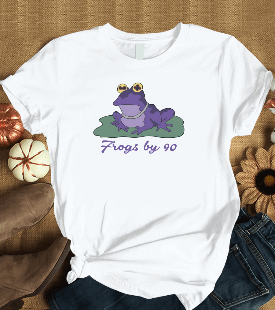 Frogs By 90 Purple Frog on Lily Pad T-Shirt