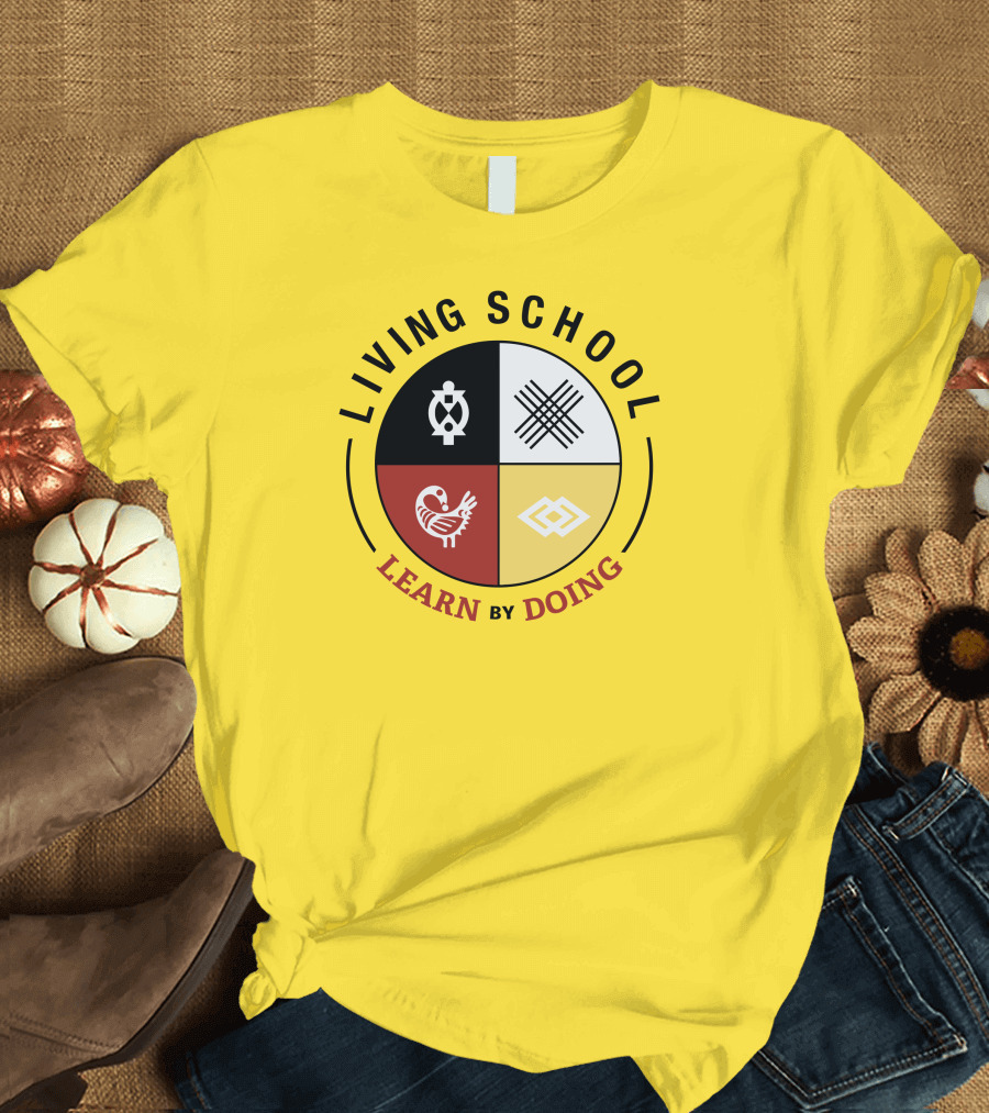 Living School Learn By Doing Emblem with Quadrant Symbols T-Shirt