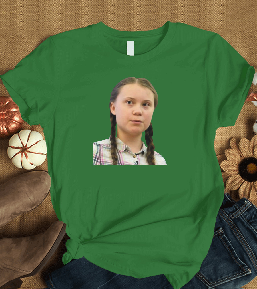 Greta’s Face Green Background T-Shirt