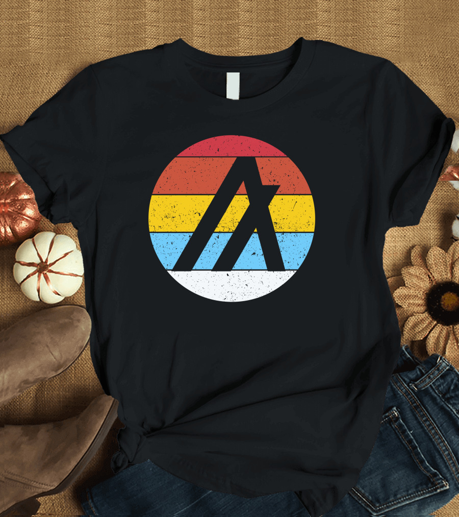 Retro Stripe Circle Logo Vintage Algorand Crypto T-Shirt