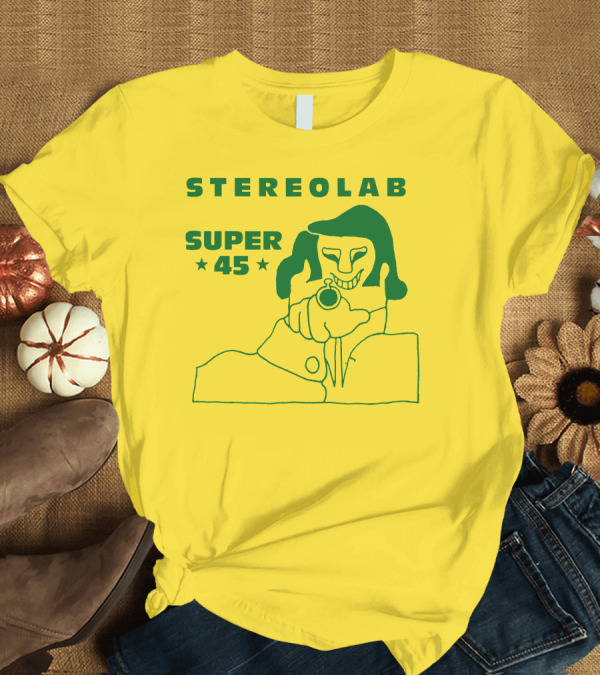 T-Shirt: Stereolab Super 45 Abstract Green Figure with Stars T-Shirt Stereolab Super 45 Abstract Green Figure with Stars T-Shirt