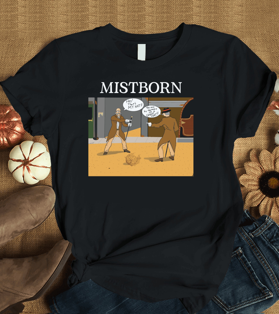 Mistborn Western Showdown with Hats and Duel T-Shirt