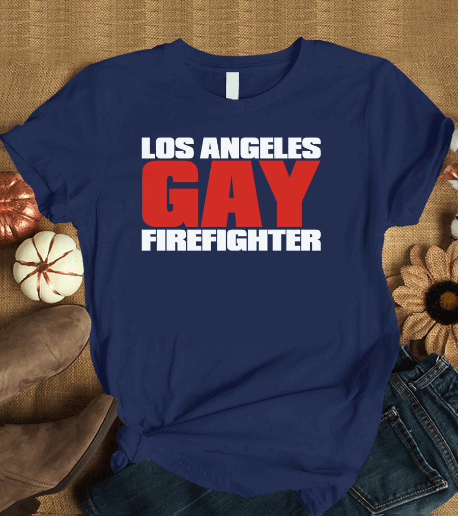 Los Angeles Gay Firefighter Pride Emblem T-Shirt