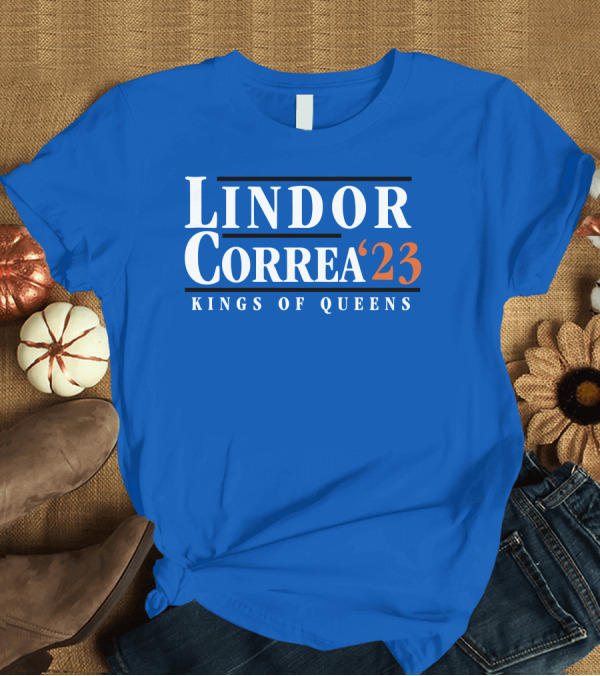T-Shirt: Lindor Correa '23 Kings Of Queens Championship Reign T-Shirt Lindor Correa '23 Kings Of Queens Championship Reign T-Shirt