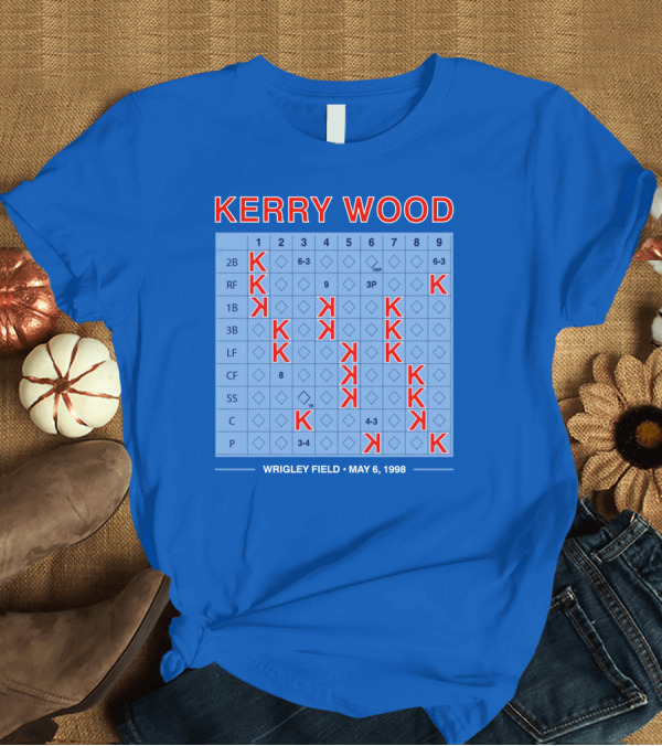 T-Shirt: Kerry Wood Wrigley Field 20 Strikeouts May 6 1998 Scorecard T-Shirt Kerry Wood Wrigley Field 20 Strikeouts May 6 1998 Scorecard T-Shirt