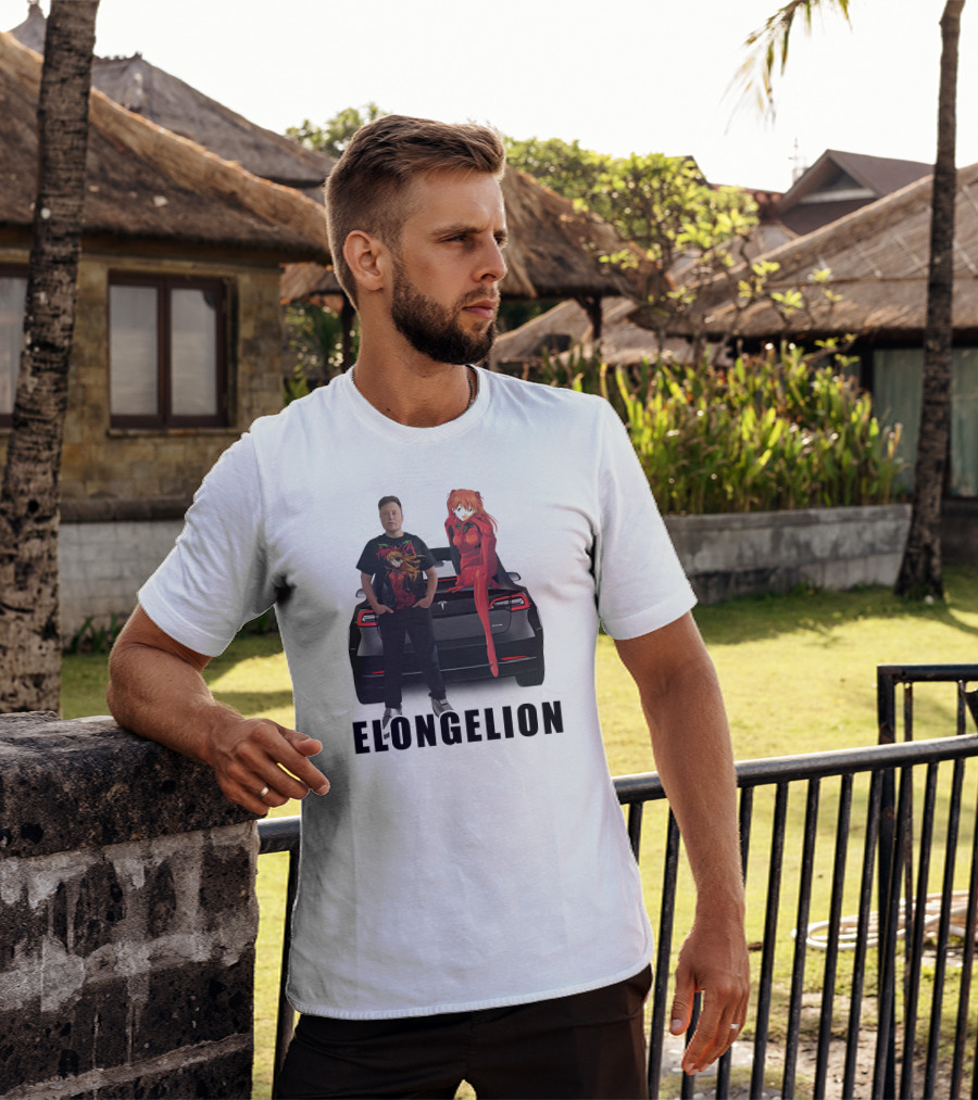 Goofyahhtees Elongelion Tesla Anime Fusion T-Shirt
