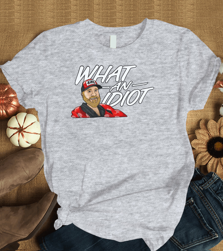 Couch Racer Who Says What An Idiot with Bearded Guy in Cap T-Shirt