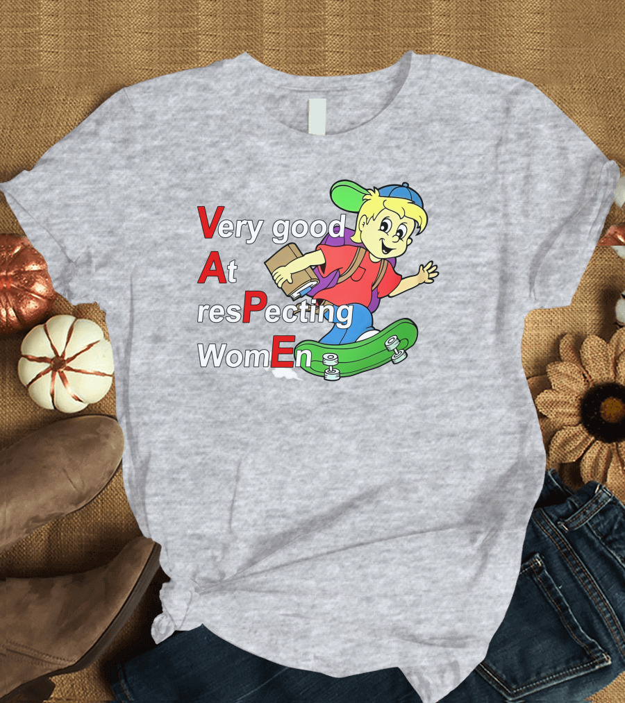 Yeah I Vape Very Good At Respecting Women Skater Boy Cartoon T-Shirt