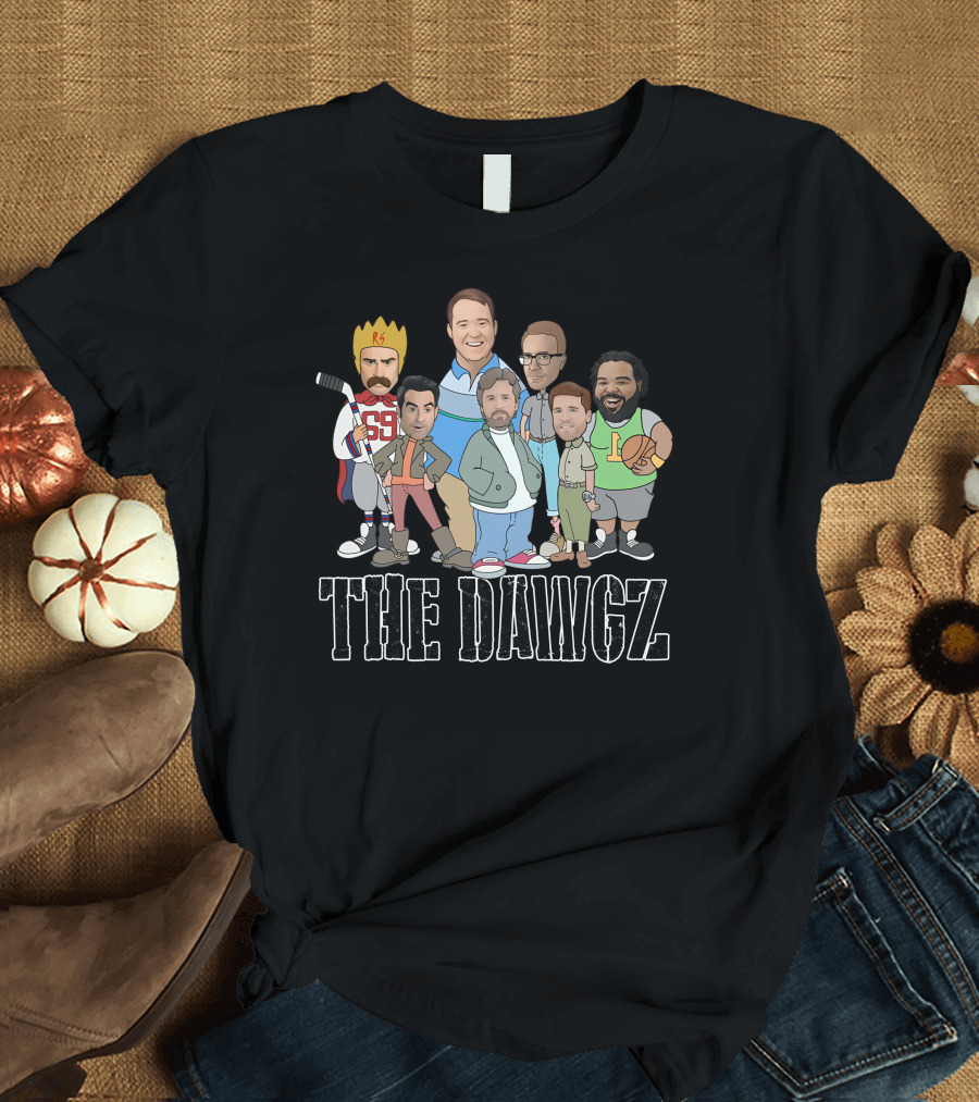 The Dawgz Comedy Crew Characters with Sports and Royalty Elements T-Shirt