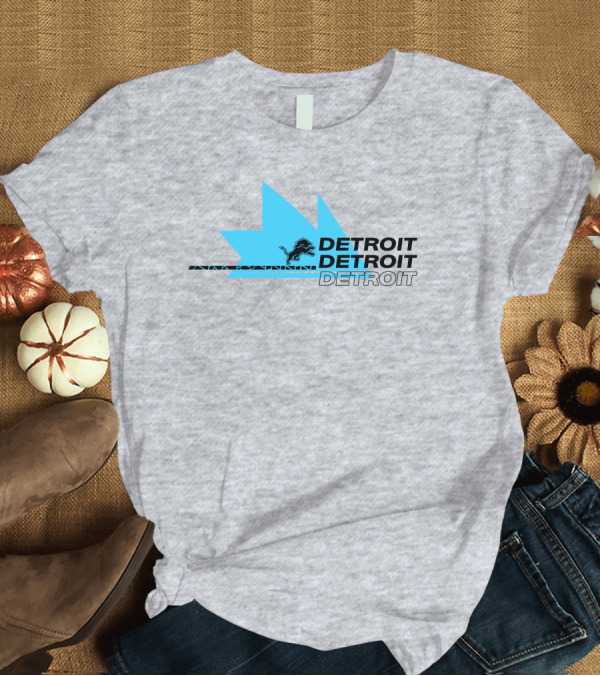 T-Shirt: Detroit Detroit Detroit Lions Football Blue Triangles T-Shirt Detroit Detroit Detroit Lions Football Blue Triangles T-Shirt