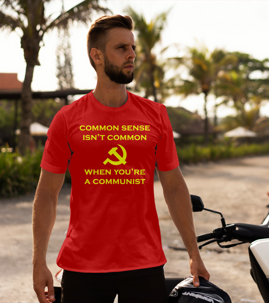 Common Sense Isn't Common When You're A Communist Hammer And Sickle T-Shirt