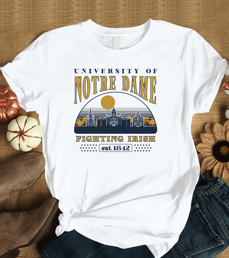 University Of Notre Dame Fighting Irish Est 1842 Classic Skyline T-Shirt