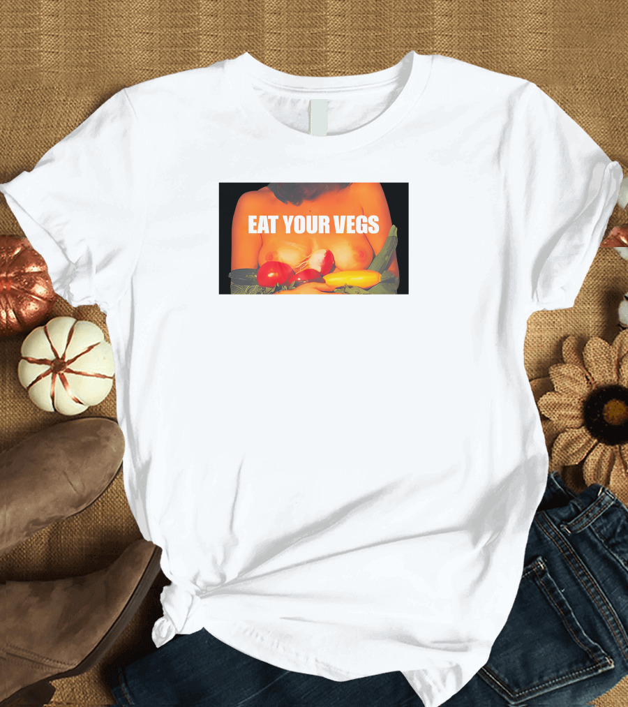 Jenna Lynn Meowri Eat Your Vegs Veggies Tomatoes Zucchini Peppers T-Shirt