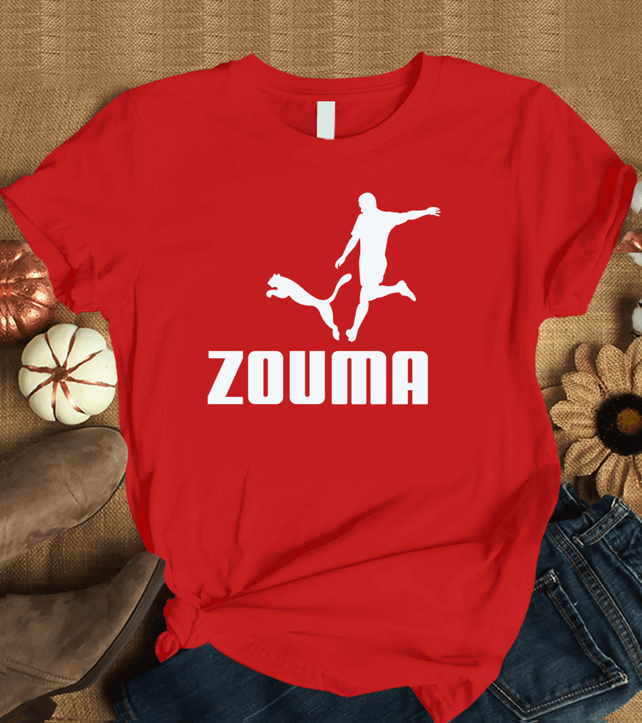 Zouma Player Silhouette with Cat Jumping T-Shirt