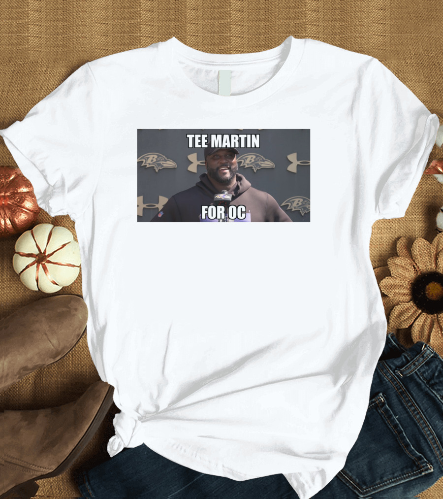 Tee Martin For OC Baltimore Ravens Coach Under Armour Background T-Shirt