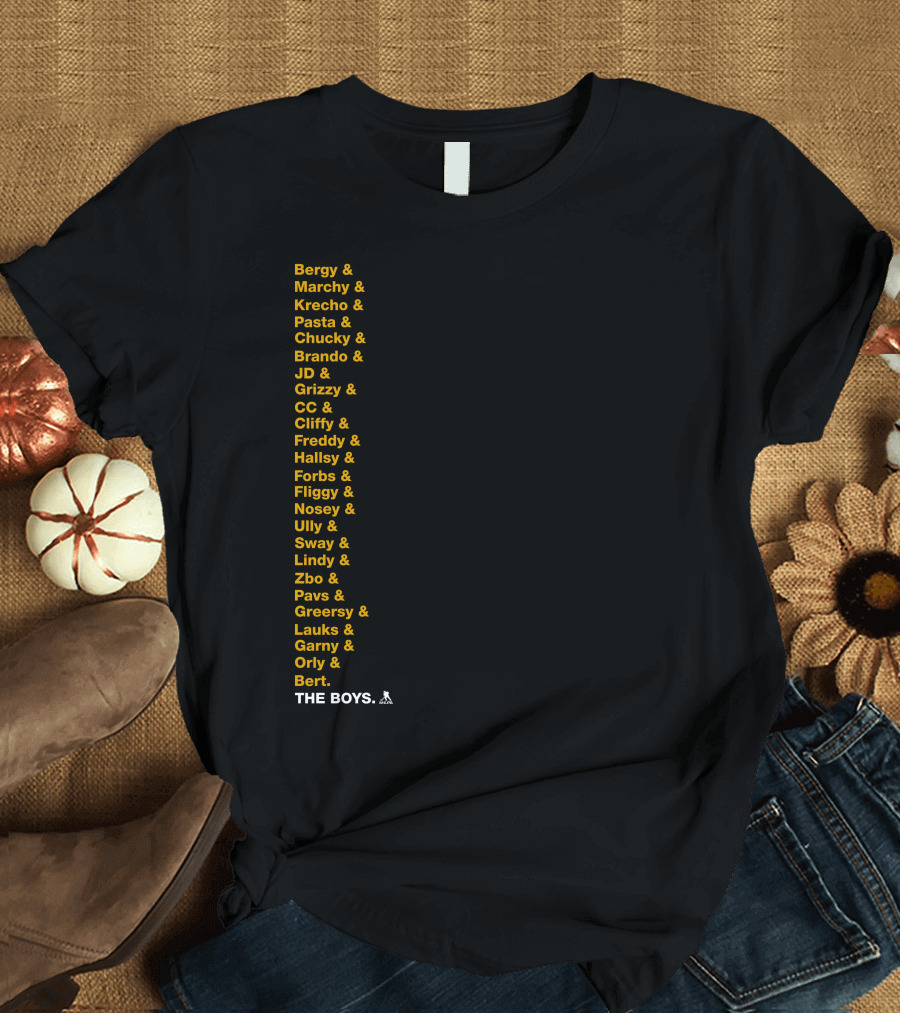 Bergy Marchy Krecho Pasta Chucky Brando JD Grizzy CC Cliffy Freddy Hallsy Forbs Fliggy Ully Nosey Sway Lindy Zbo Pavs Greersy Lauks Garny Orly Bert TH