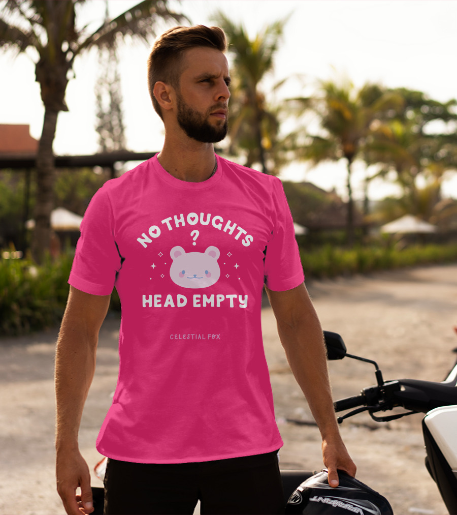 No Thoughts Head Empty Bear With Celestial Fox Stars T-Shirt