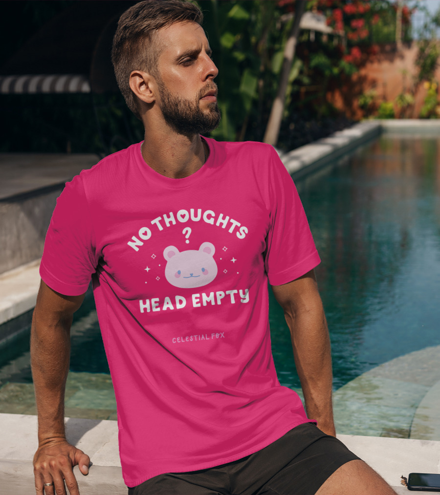 No Thoughts Head Empty Bear With Celestial Fox Stars T-Shirt