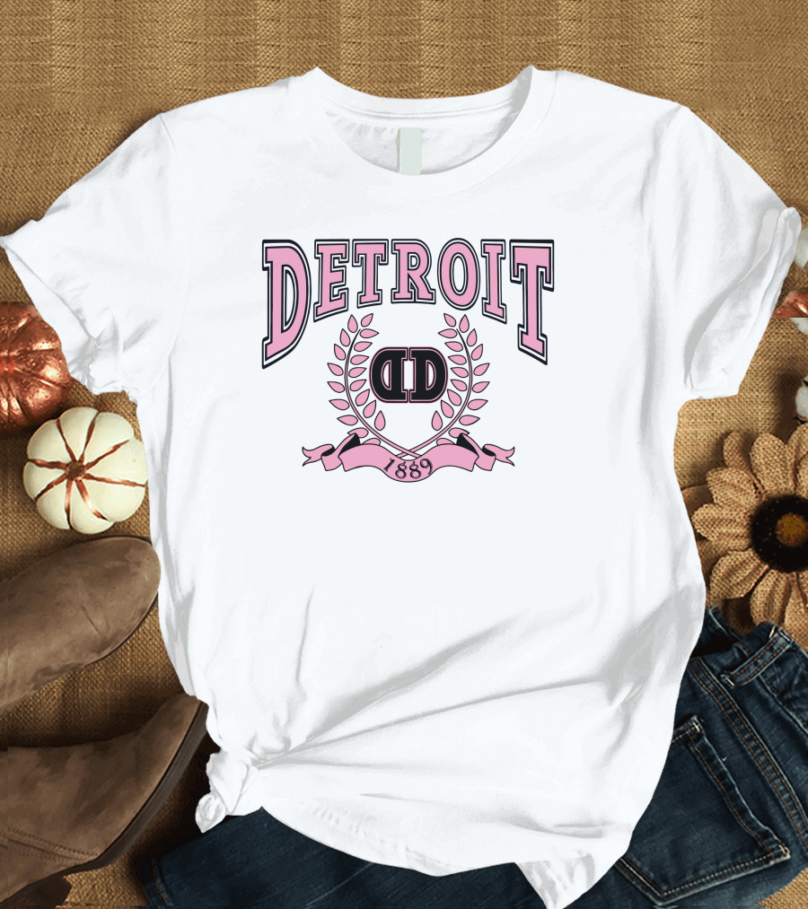 Detroit 1889 Pink Crest DD Laurel T-Shirt