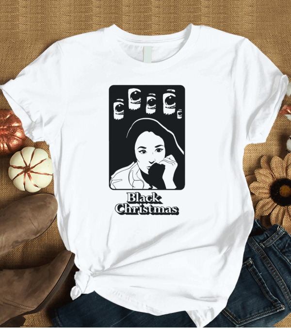 T-Shirt: Black Christmas Woman with Multiple Eye Gaze T-Shirt Black Christmas Woman with Multiple Eye Gaze T-Shirt
