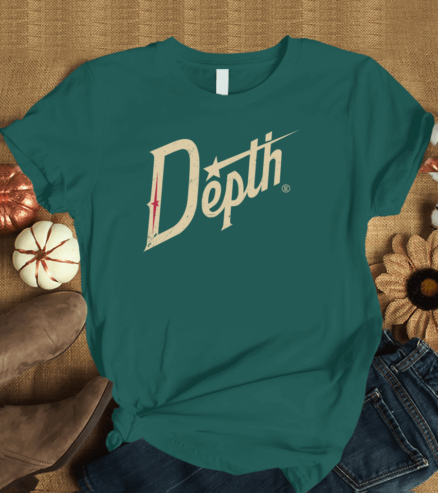 Depth Parody Vintage Style Text with Star Accent T-Shirt