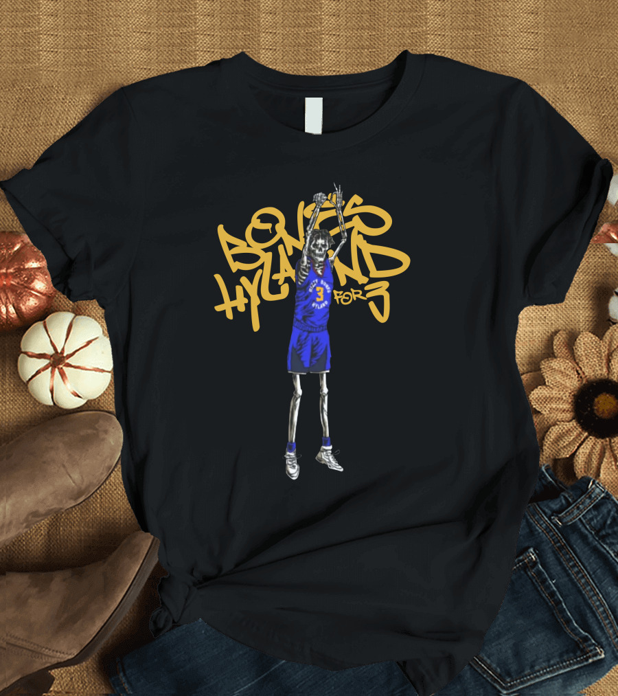 Bones Hyland For Three Bizzybones Basketball Skeleton Dunk T-Shirt