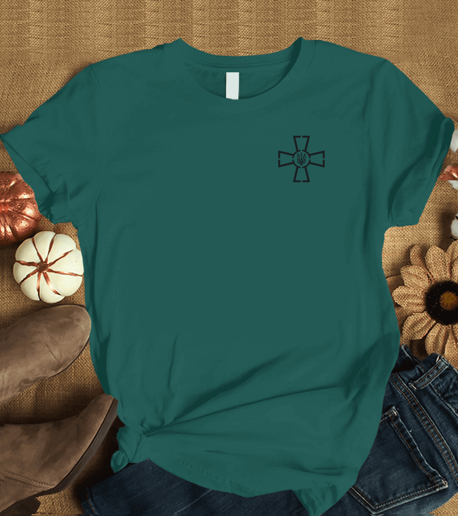 Zelenskyy Ukrainian Air Force Emblem Design with Cross and Tryzub T-Shirt