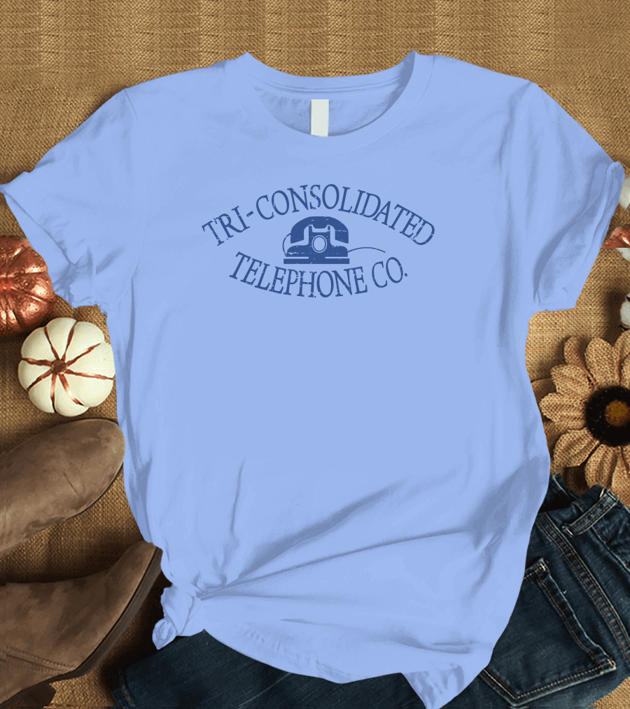 TRI-CONSOLIDATED TELEPHONE CO VINTAGE LOGO WITH RETRO TELEPHONE IMAGE T-Shirt
