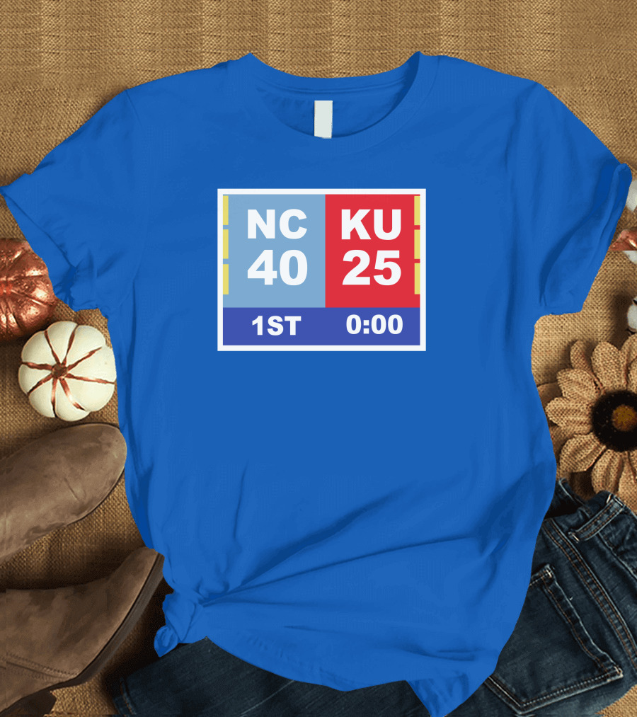 NC 40 KU 25 Scoreboard 1st Half 0:00 Classic Ks Comeback T-Shirt