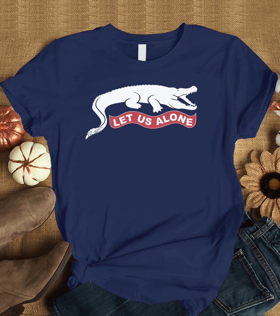Gov Ron Desantis Gator Let Us Alone Alligator Emblem T-Shirt