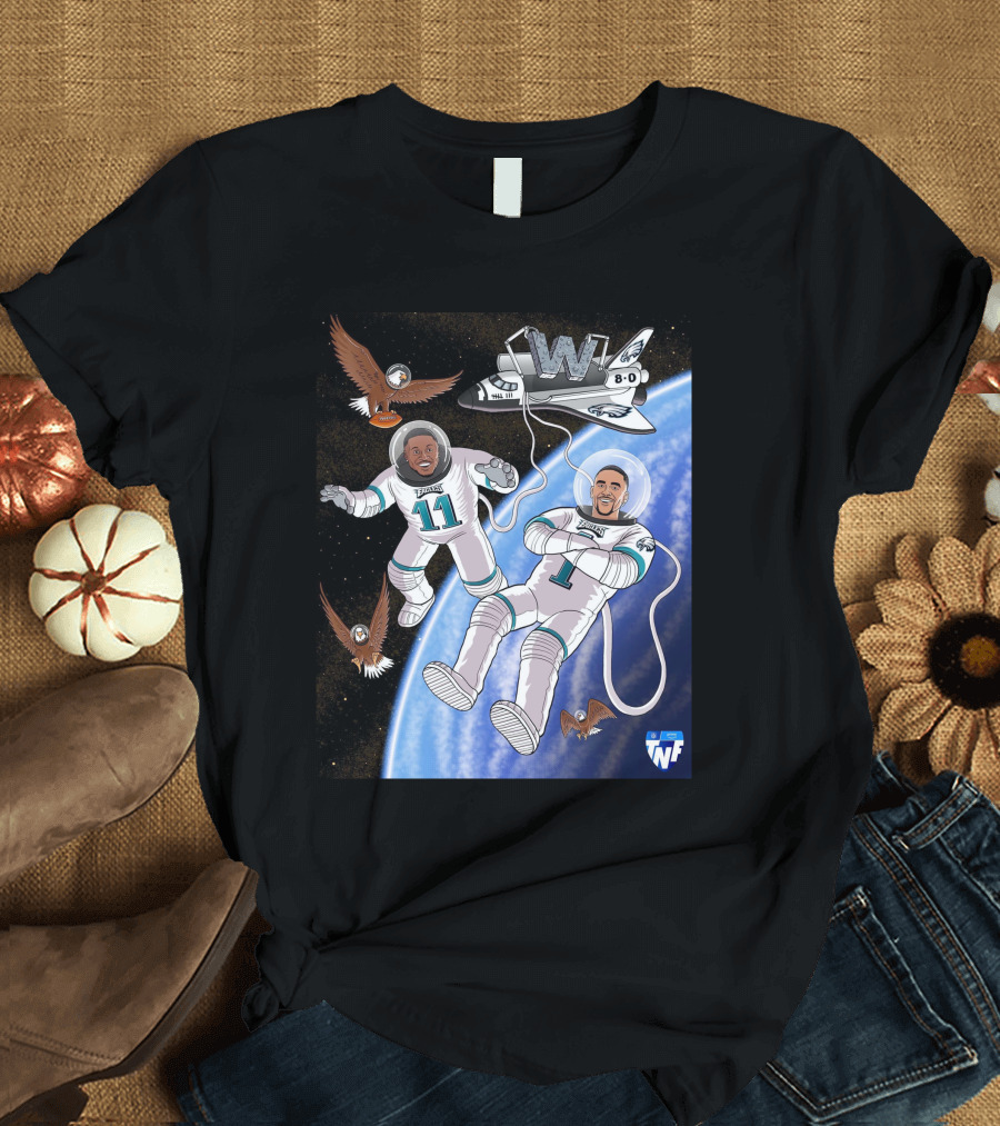 Aj Brown Flying High Baby Eagles TNF 8-0 Space Victory T-Shirt