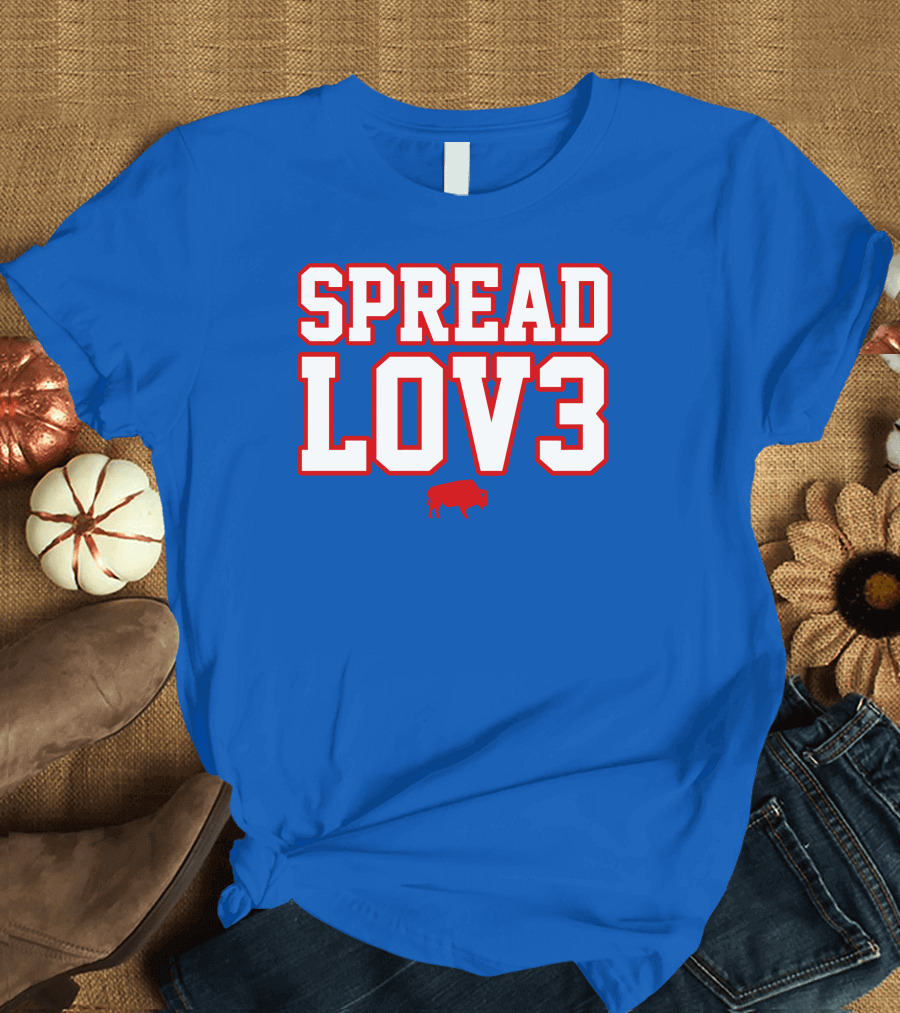 Spread Lov3 Buffalo Red Outline with Buffalo T-Shirt
