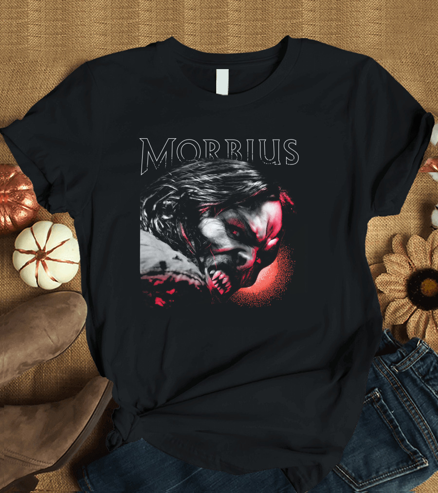Morbius Jared Leto Vampire Face Artwork Red Glow T-Shirt