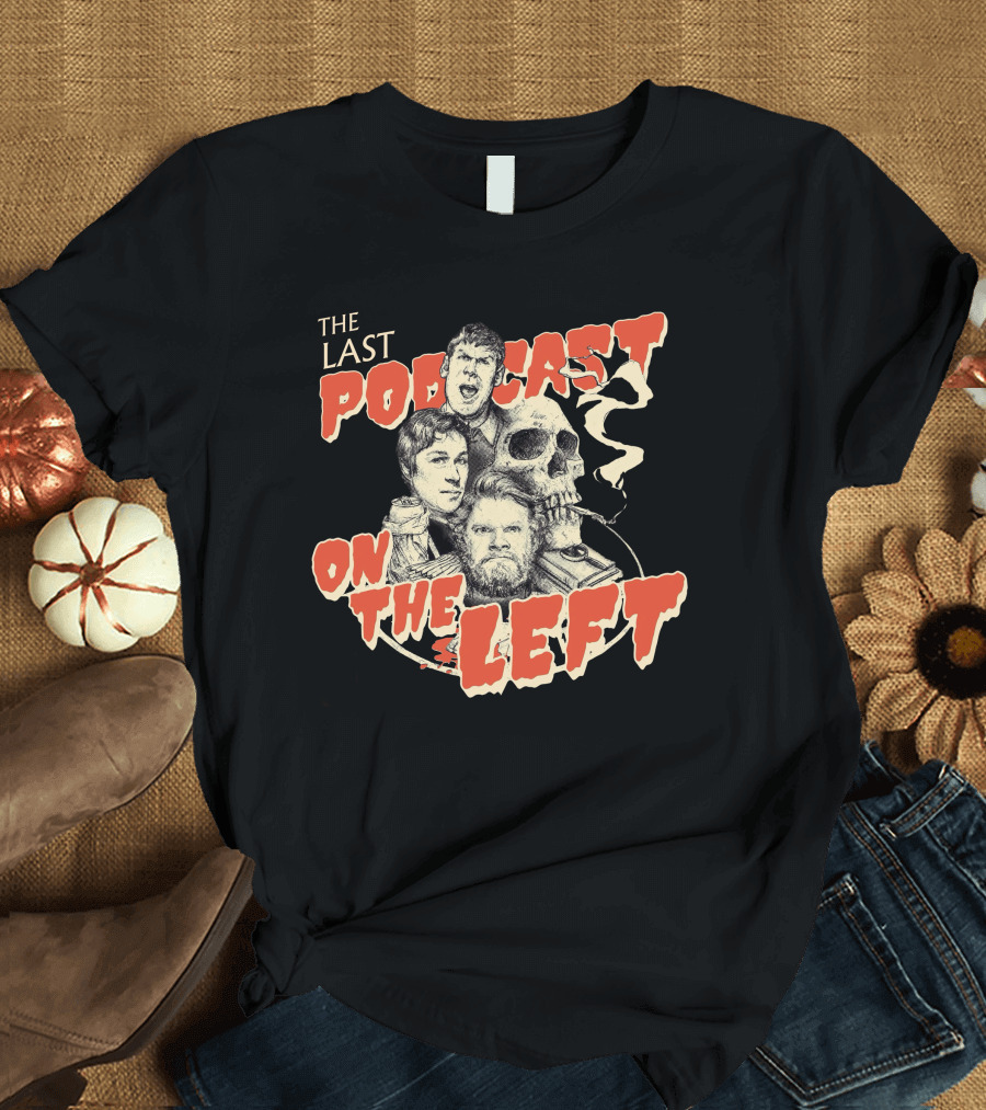 The Last Podcast on the Left Classic Logo with Illustrations and Skull T-Shirt