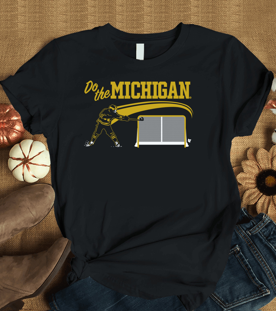 Do the Michigan Hockey Player Scoring Goal T-Shirt