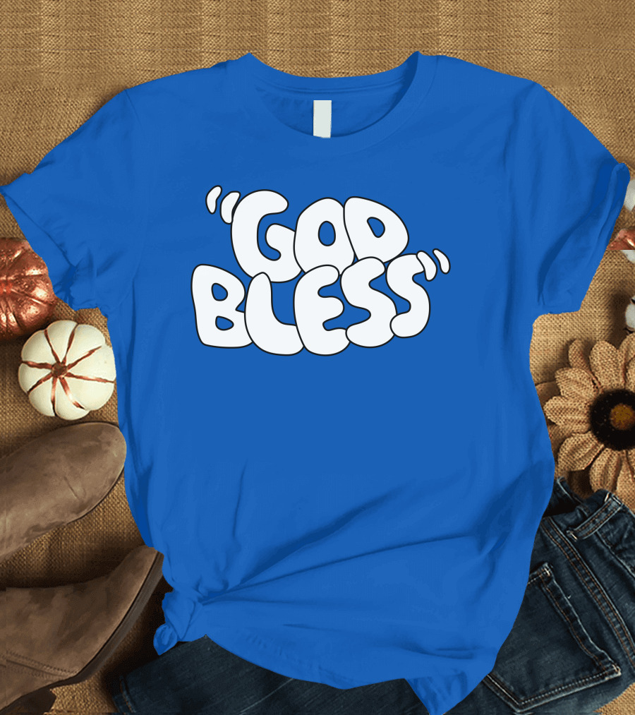 Sal Vulcano God Bless Text Merchandise T-Shirt