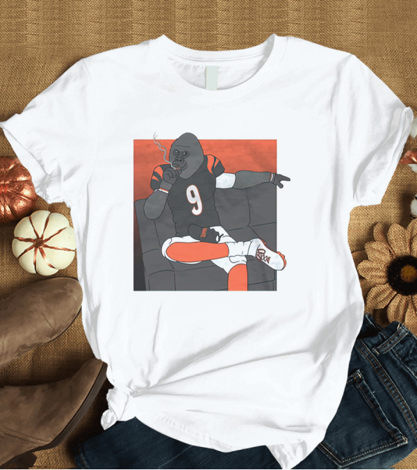 T-Shirt: Harambe Smoking Gorilla Wearing Number 9 Jersey Sitting on Couch T-Shirt Harambe Smoking Gorilla Wearing Number 9 Jersey Sitting on Couch T-Shirt