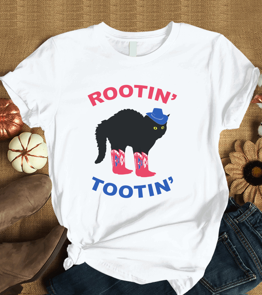 Rootin' Tootin' Cat with Cowboy Hat and Boots T-Shirt