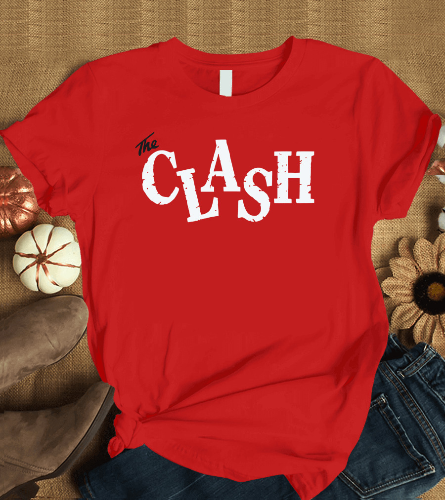 The Clash Band Logo White Text T-Shirt