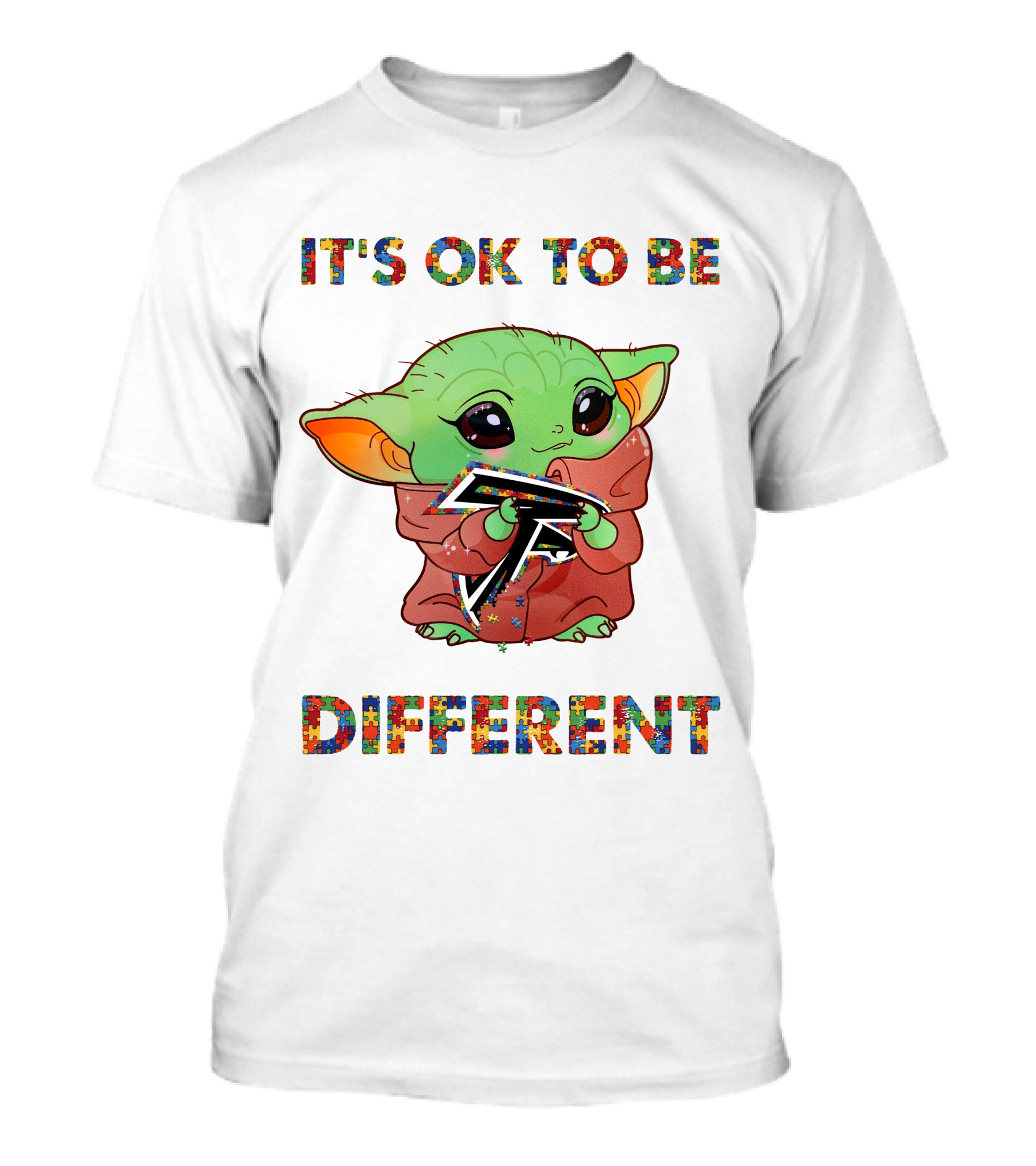 It's Ok To Be Different Atlanta Falcons Baby Yoda T-Shirt