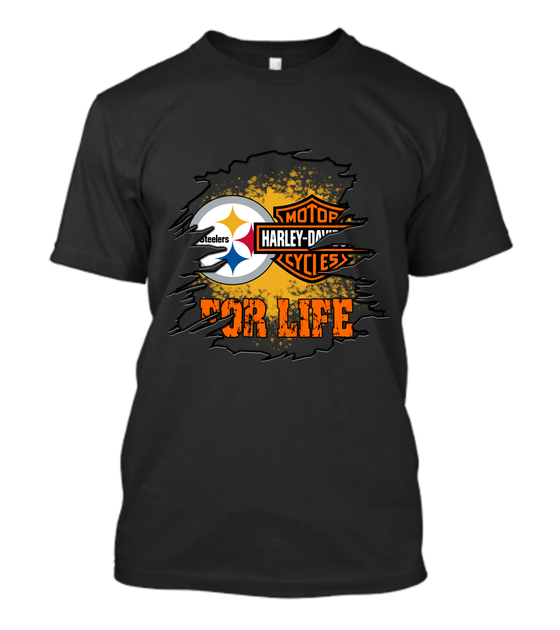Pittsburgh Steelers Harley Davidson For Life T-Shirt
